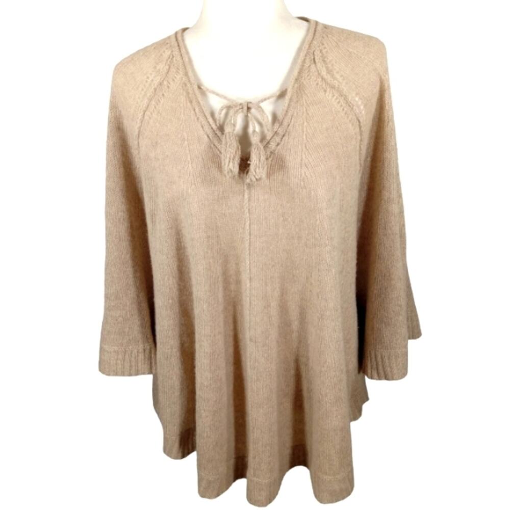 Calypso St. Barth Boho Chic 100% Cashmere Poncho $250 size L    WF123